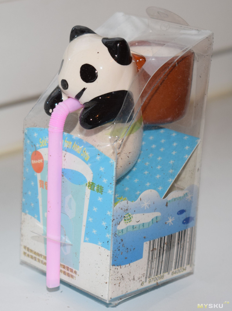 Микро горшочек - офисный сувенир - панда (ещё кот, свин и кролик)