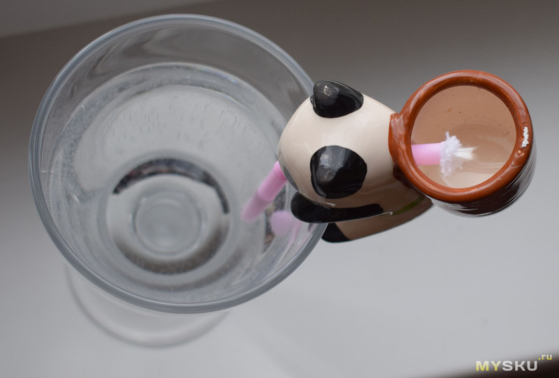 Микро горшочек - офисный сувенир - панда (ещё кот, свин и кролик)