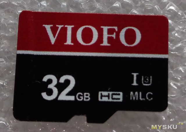 Карта памяти VIOFO Micro SD 32 GB, заявлена как MLC и довольно быстрая