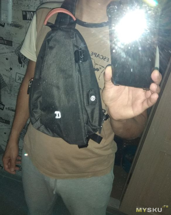 модный качественный рюкзак с одной лямкой