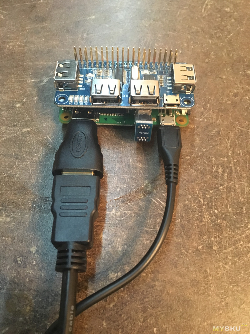 USB HUB-HAT это четырёхпортовый USB хаб для  Raspberry pi