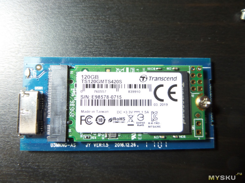 Корпус для M.2 SSD формата 2242: JEYI S81-N NGFF TO USB3.0 M.2 SATA3 ASM1153E